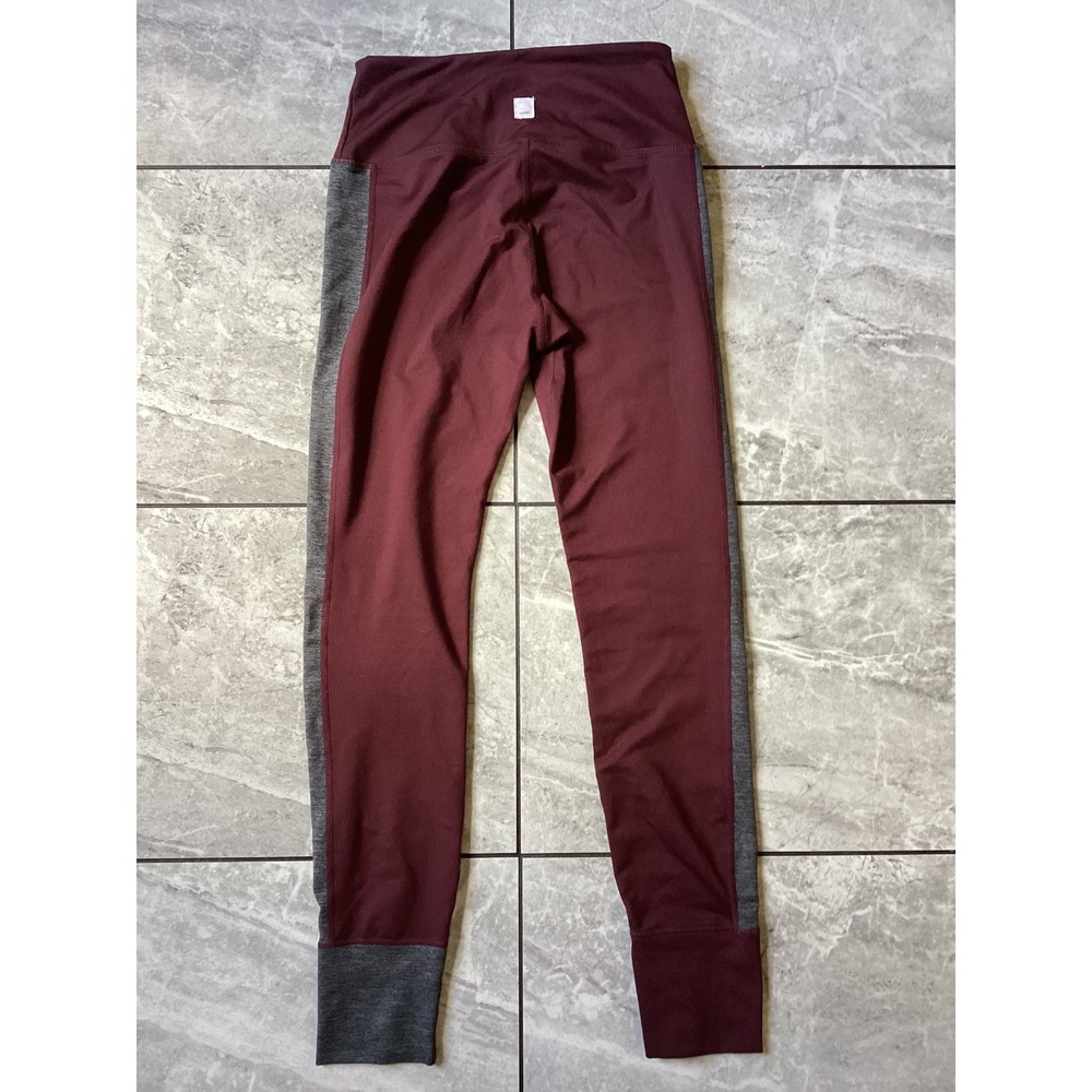 Vuori Rise The Shine Leggings Womens XS Burgundy Grey Colorblock High Rise Pant